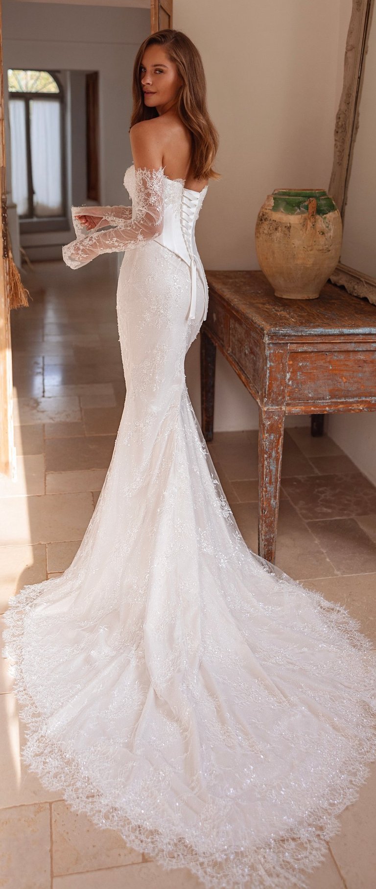 robe de mariée en deux pièces dentelle 