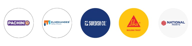 a group of big paints companies logos in Egypt brands