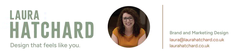 Laura Hatchard email signature with logo, tagline, profile photo and contact details