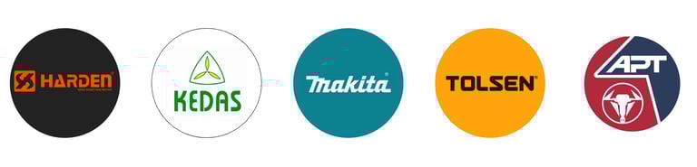 a group of tools brands different logos on a white background