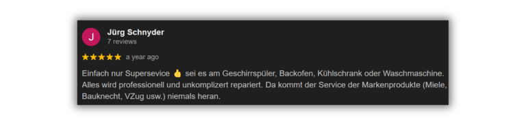 5-Sterne Google Rezension