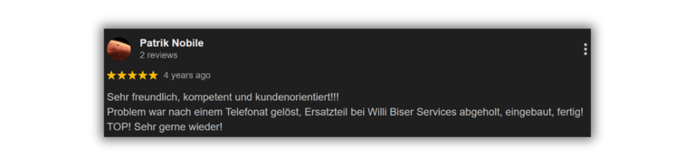 5-Sterne Google Rezension