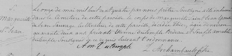 Death of Marguerite Martin