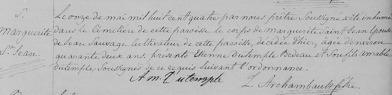 Décès de Marguerite Martin