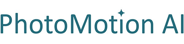Logotip de PhotomotionAI, experts en Photo Motion i visualització de projectes arquitectònics i crea