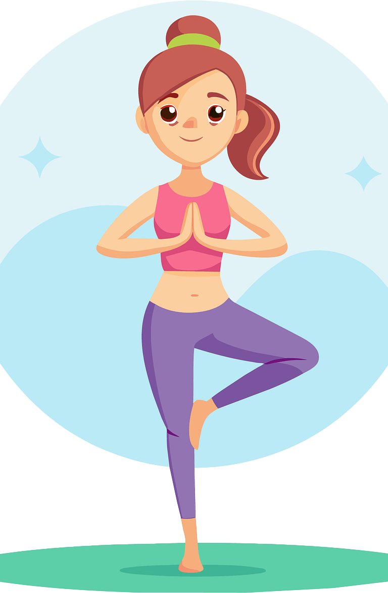 standing girl in yoga pose