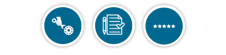 Icon One-Stop Service, Icon High Standards, Icon Professional Customer Service