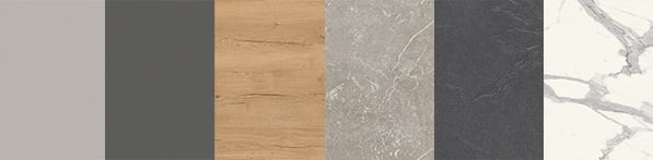 Farb- und Materialauswahl für Nischenverkleidungen.