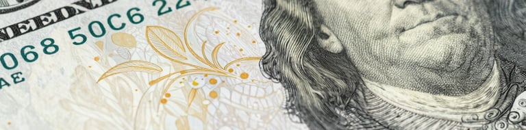 20 banknote on green textile