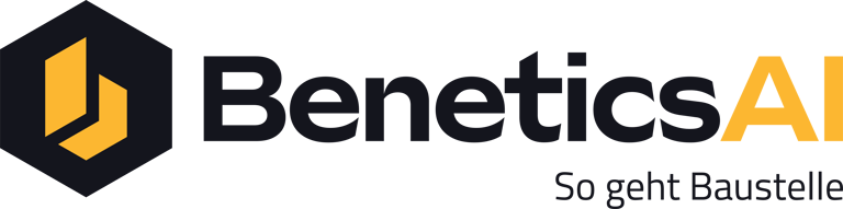 Logo der Firma benetics ai. So geht Baustelle