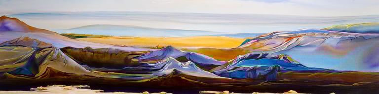 Vargas Art Abstract Mountains "Azul"