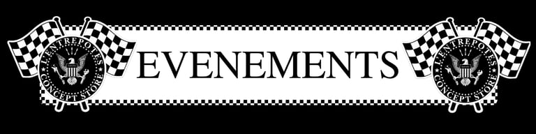 Bannière rétro Événements pour les soirées et animations du garage vintage.