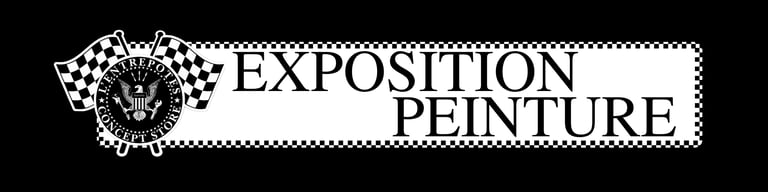 Titre Exposition Peinture au style vintage pour les événements culturels de l'Entrepôt.