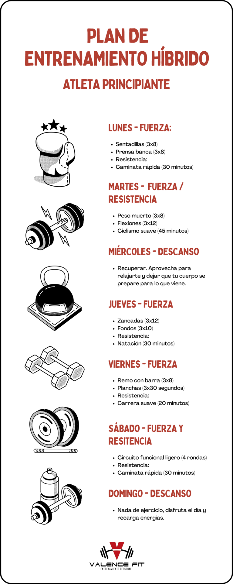 Infografía de entrenamiento híbrido