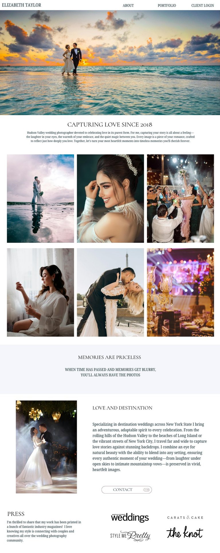 luxury web design for wedding professionals: wedding photographers and videographers