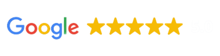 Google graphic displaying 5 full stars, representing Gili Scuba Diving's outstanding reviews and high customer satisfaction i
