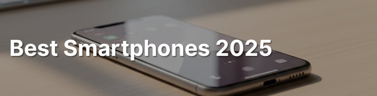 Modern smartphone lying on a clean desk, symbolizing the best smartphones of 2025 for all budgets.