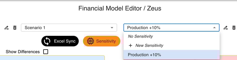 Application de modélisation financière Peerception : création de sensibilités