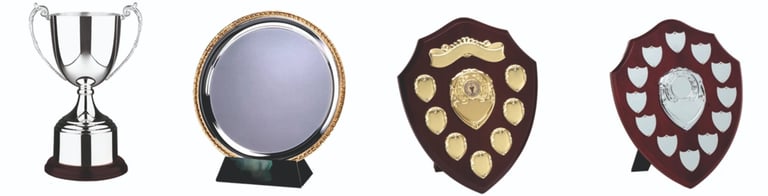 Cup, salver, shields for engraving