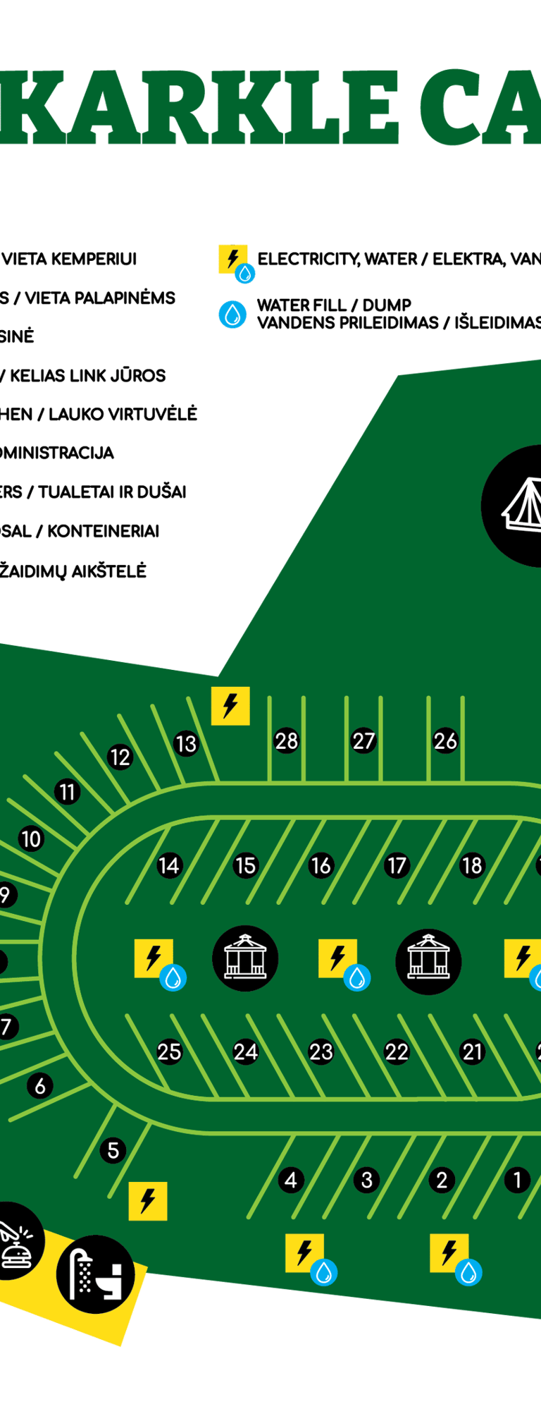 a layout of the campsite