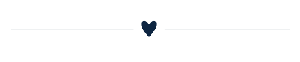 ligne interrompue avec au centre un coeur bleu oxford