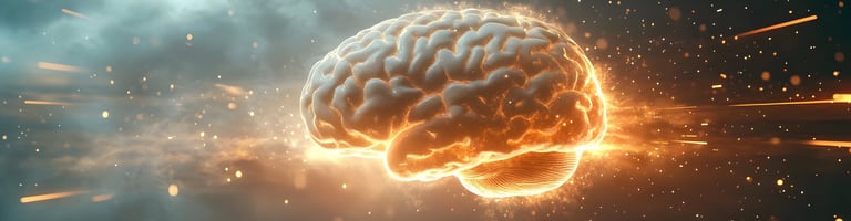 photod'une vue du cerveau et en arrière plan l'espace  pour illustrer le neurofeedback 