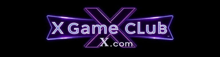 a game of x games club logo on a black background