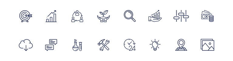 SVS kurumsal marka diliyle hazırlanan icon set tasarımları