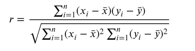 A fórmula da correlação de Pearson