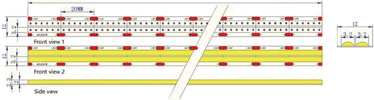 2 line COB To Led Lights