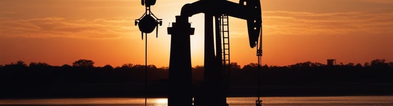 a sunset with a silhouette of a pump jacket