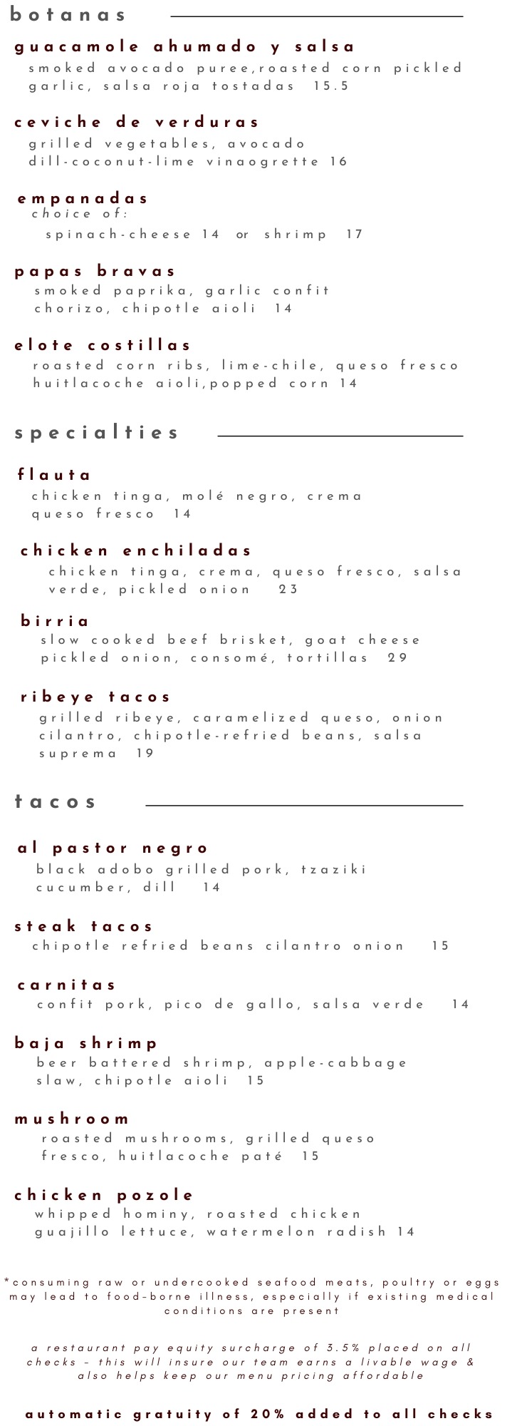 SUNDAY - MONDAY FUNDAY - TACOS BOTANAS