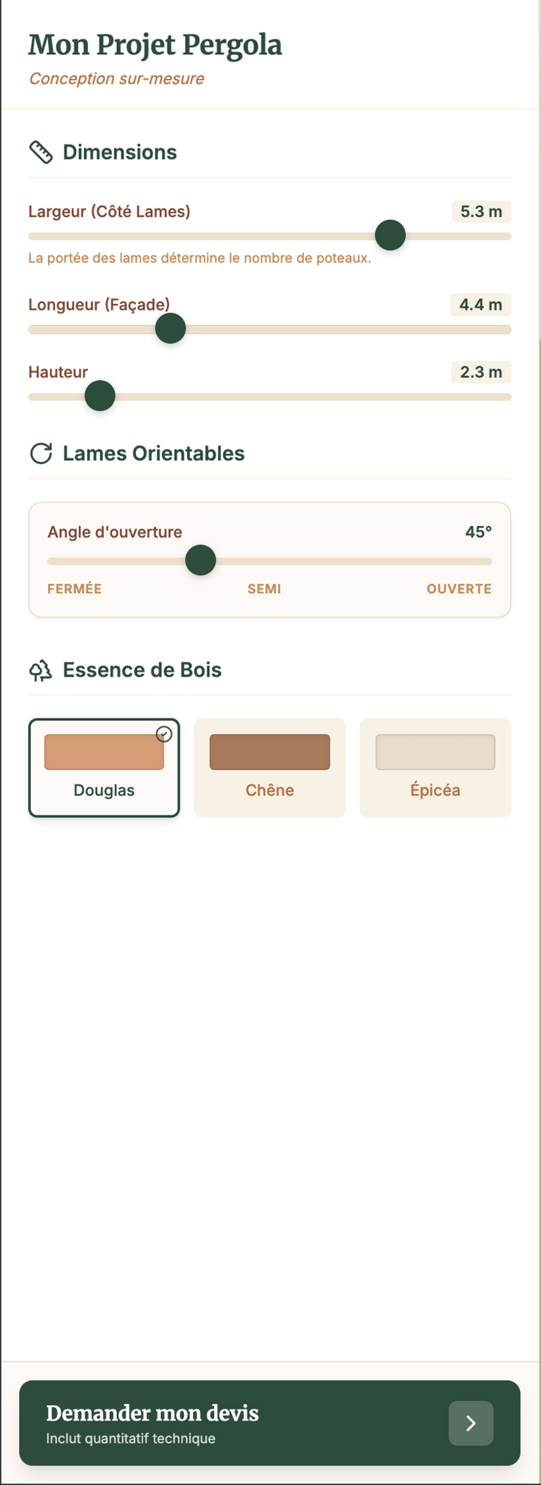 configurateur Pergola