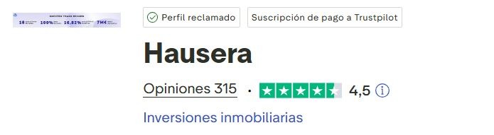 Opiniones hausera en trustpilot nota media