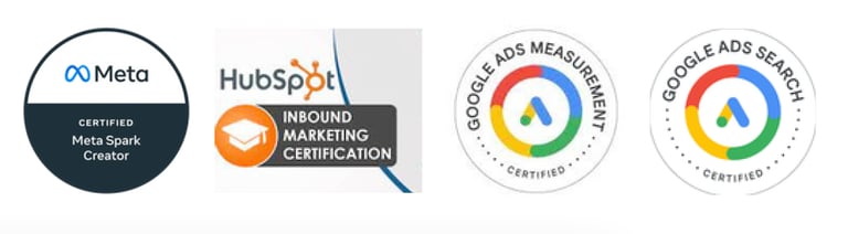 Certificados Meta, Hubs Spot, Google Ads.