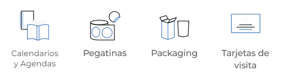 Calendarios, agendas, pegatinas, packaging, tarjetas de visita