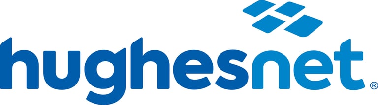 Hughesnet official blue logo for satellite internet service provider.