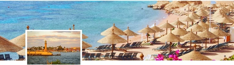 Alexandria e praia em  Sharm el Sheik, Egito 