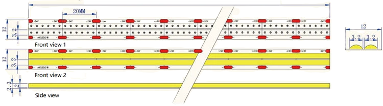 2 line COB To Led Lights