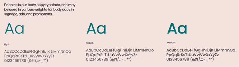 Poppins font including letters, numbers, and special characters in uppercase and lowercase.