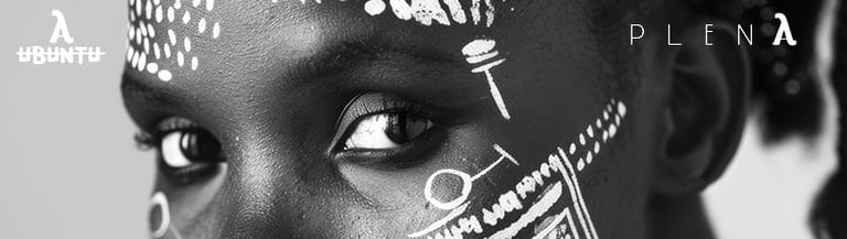 mujer africana con el rostro pintado tribal