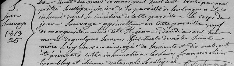 Décès de Jans Sauvage