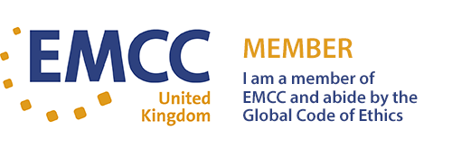 European Mentoring and coaching council logo and detailing that the website owner is a member