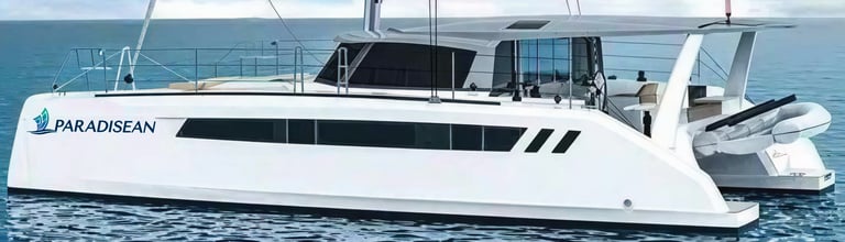 Boat name on port hull