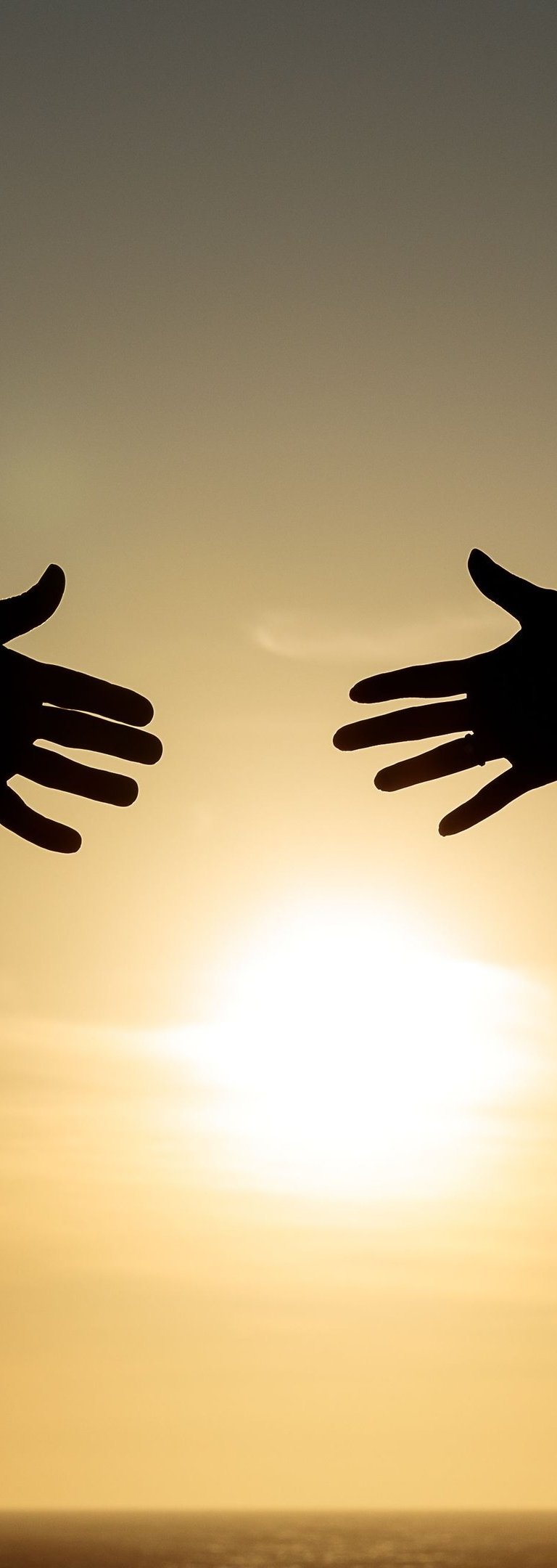 Helping hands reaching to one another
