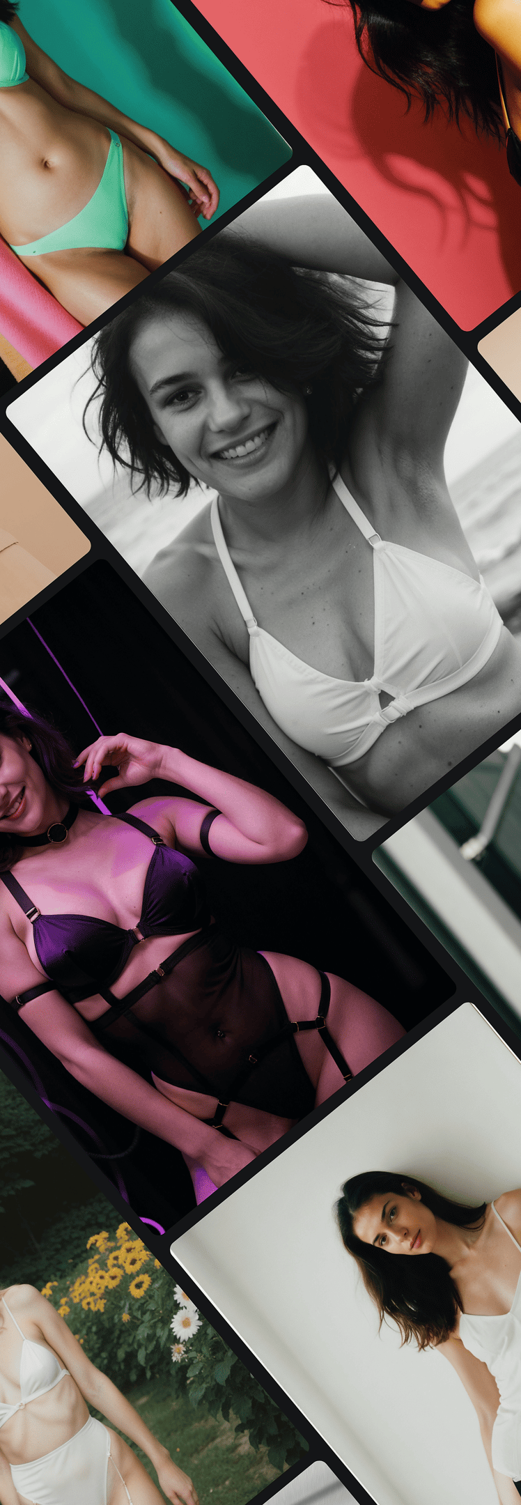 a collage of photos of a ai woman