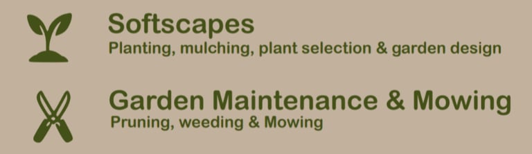 softscapes, gardening and maintenance and mowing