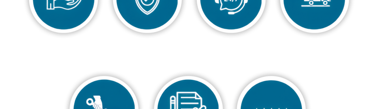 Icon One-Stop Service, Icon High Standards, Icon Professional Customer Service