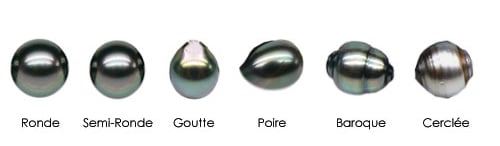 a selection of pearls with different shapes