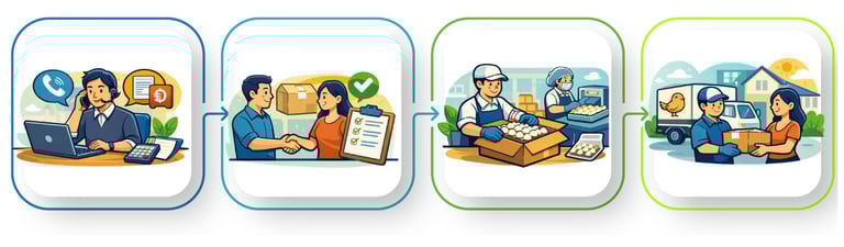 quy trình đặt hàng trứng chim cút Đông Anh, nguồn sỉ trứng chim cút bóc vỏ sẵn 